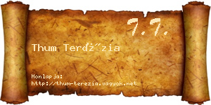 Thum Terézia névjegykártya